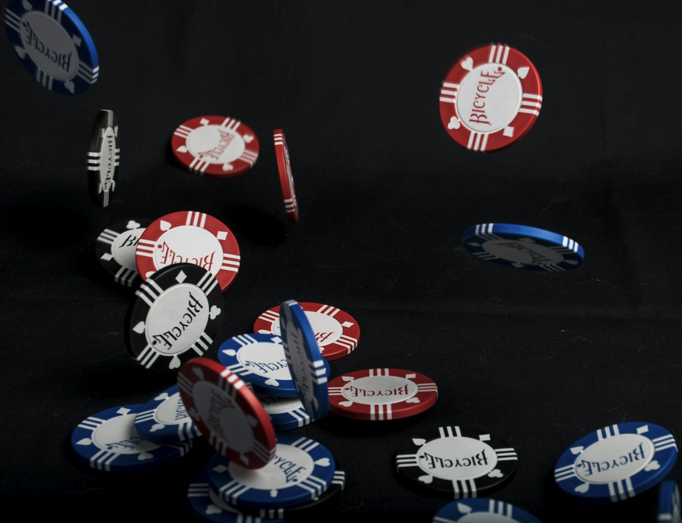 Playing cards and poker chips