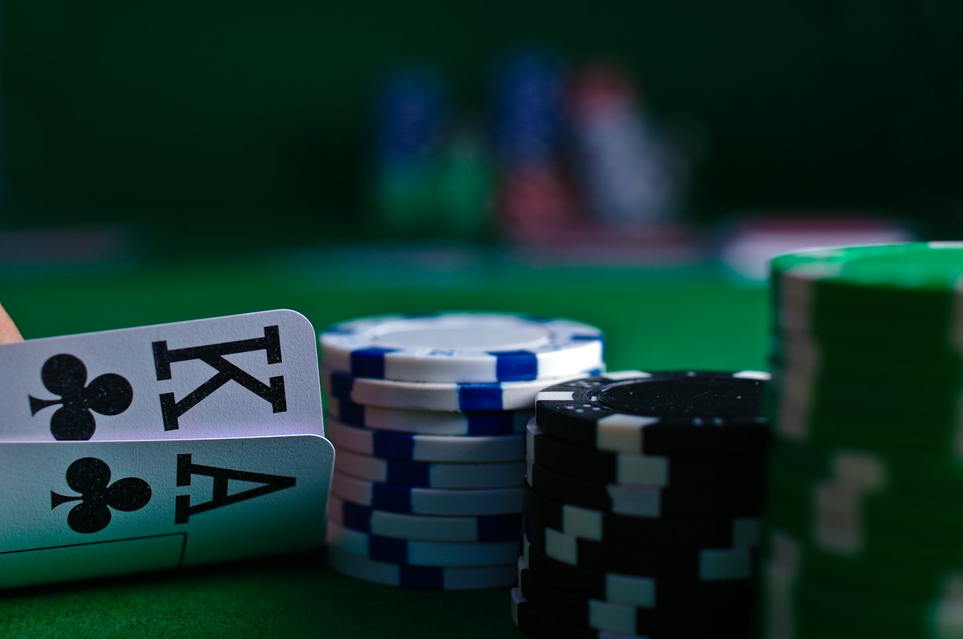 Playing cards and poker chips