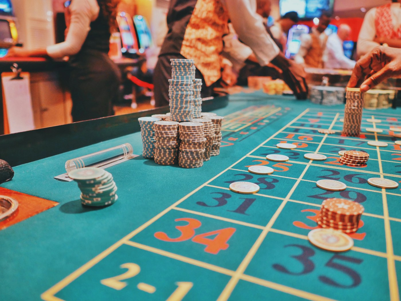 Casino-themed editorial photograph
