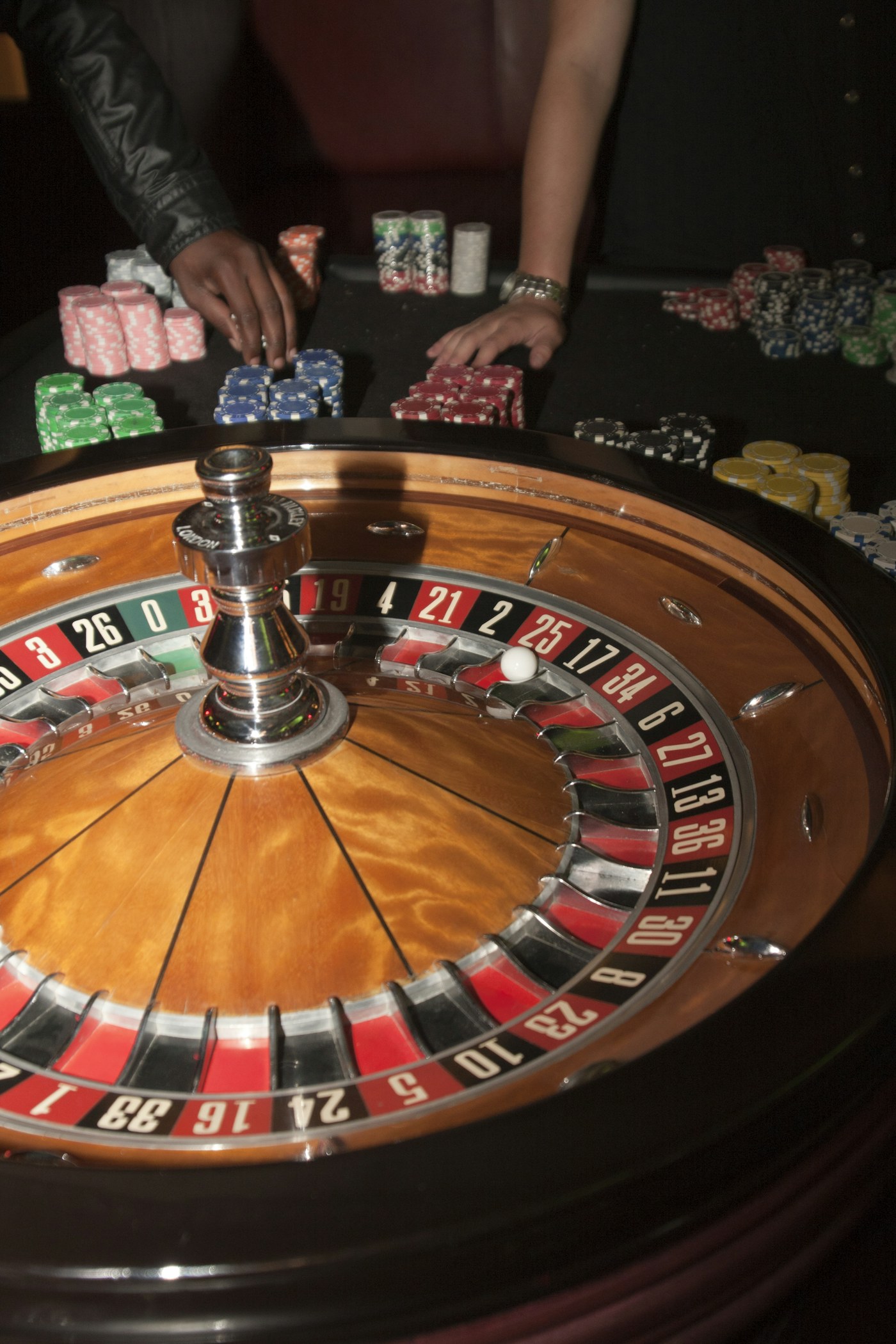 Casino-themed editorial photograph