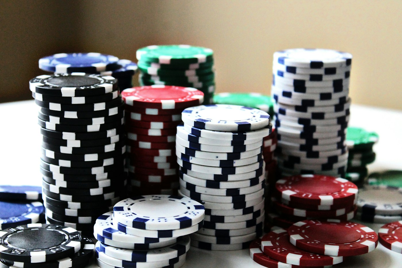 Playing cards and poker chips