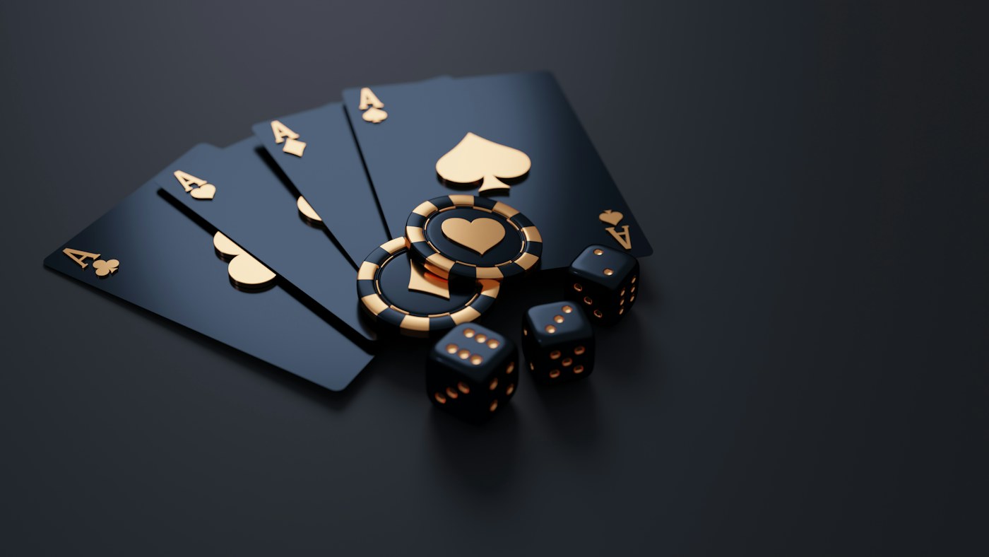 Playing cards and poker chips