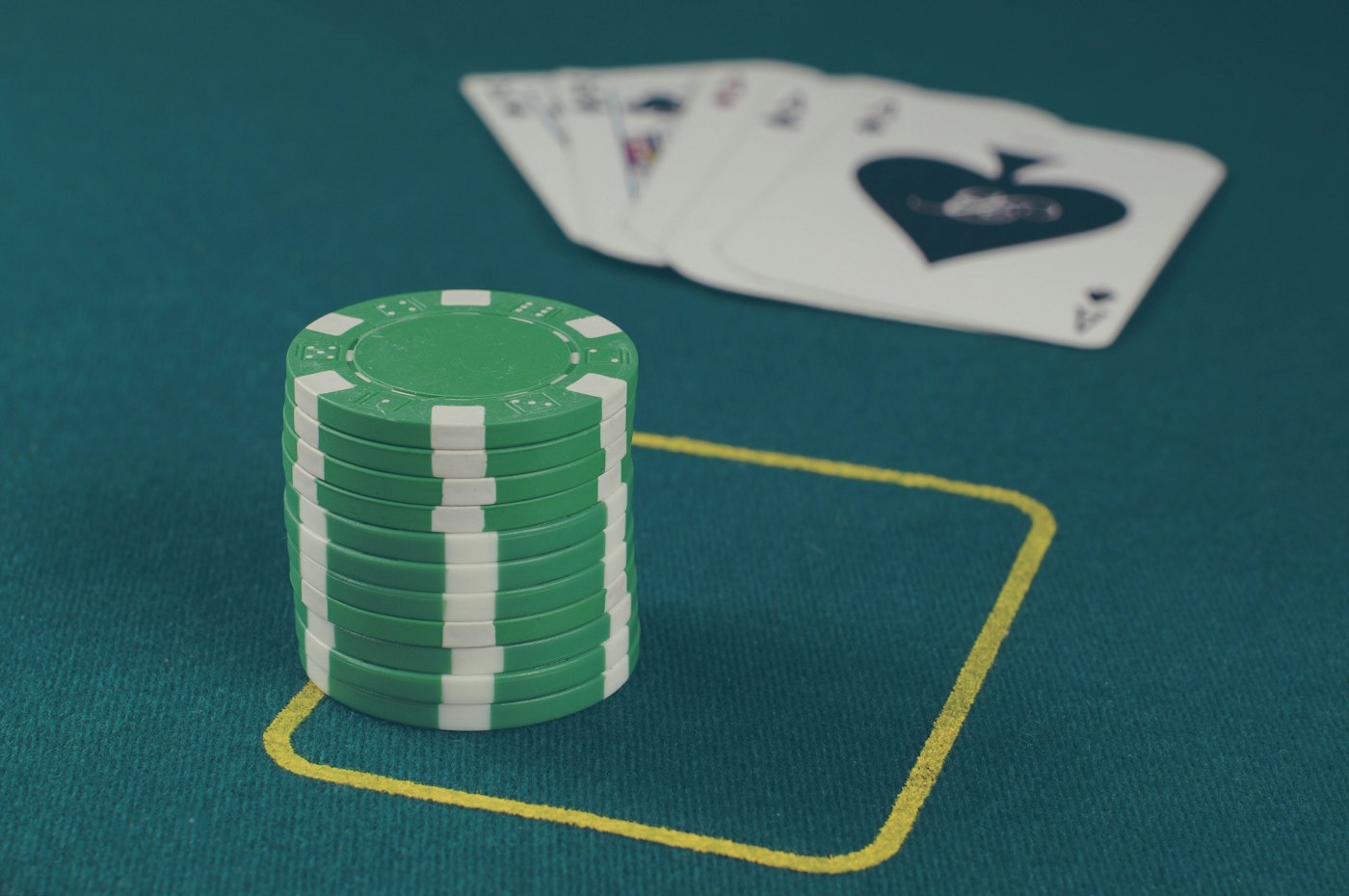 Playing cards and poker chips