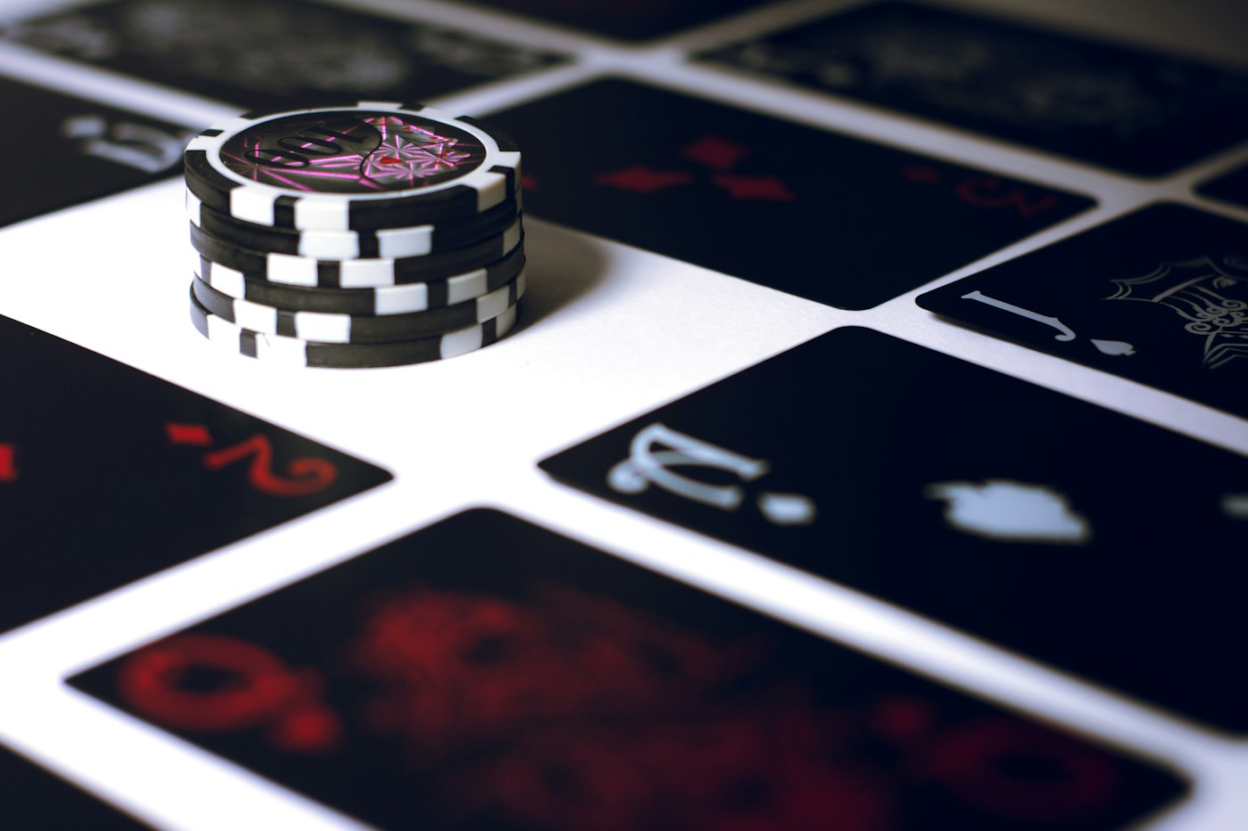 Playing cards and poker chips